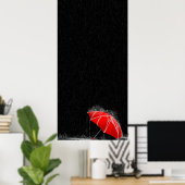 イラストレーション失ったレッドアンブレラ ポスター (ホームオフィス)