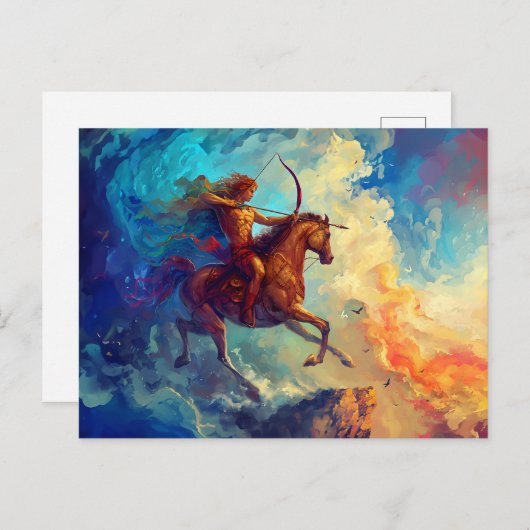 イラストレーション射手座〔占星術の〕十二宮図標識 ポストカード (正面/裏面)