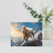 イラストレーション山羊座〔占星術の〕十二宮図標識 ポストカード (スタンド正面)