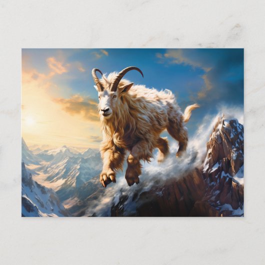 イラストレーション山羊座〔占星術の〕十二宮図標識 ポストカード (正面)