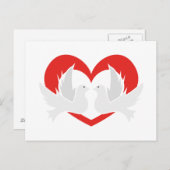 イラストレーション平和はハート ポストカード (正面/裏面)