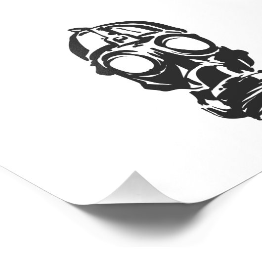 イラストレーション手描きガスマスク フォトプリント (角)