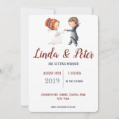 イラストレーション新郎新婦踊りワルツ結婚ズ 招待状 (正面)