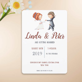 イラストレーション新郎新婦踊りワルツ結婚ズ 招待状