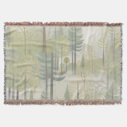 イラストレーション松のモダンスタイル スローブランケット (正面)