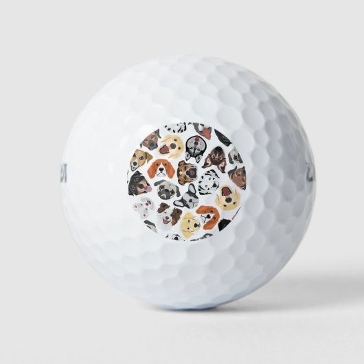 イラストレーション柄の甘い犬 ゴルフボール (正面)