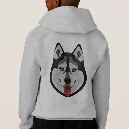 イラストレーション犬の顔のシベリアンハスキー (裏面)