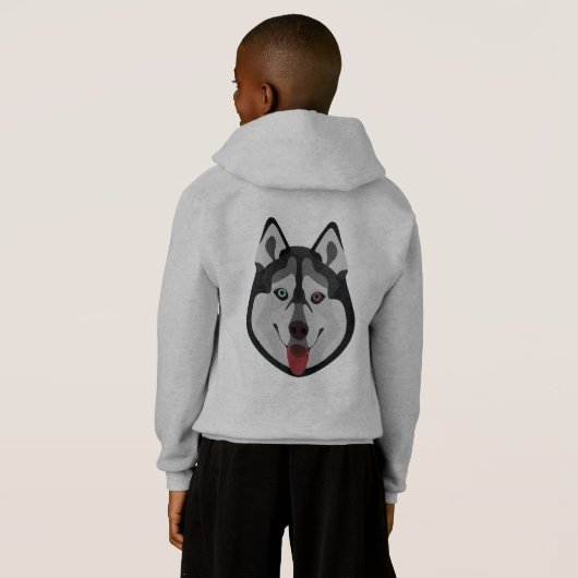 イラストレーション犬の顔のシベリアンハスキー (裏面フル)