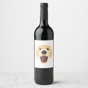 イラストレーション犬の顔金Retriver ワインラベル
