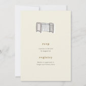 イラストレーション生まれたばかりの表示ベビーシャワー 招待状 (裏面)