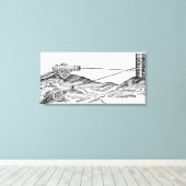 イラストレーション砲 キャンバスプリント (インサイチュ (ウッドフロア))