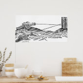 イラストレーション砲 ポスター (キッチン)