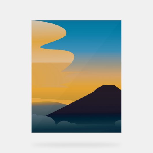 イラストレーション絵を描山 アクリルサイン (正面)