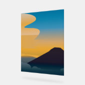 イラストレーション絵を描山 アクリルサイン (傾斜)