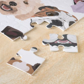 イラストレーション継ぎ目のないパターンのハッピードッグ ジグソーパズル (側面)