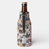 イラストレーション継ぎ目のないパターンhappy dogs ボトルクーラー (ボトル裏面)