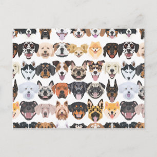 イラストレーション継ぎ目のないパターンhappy dogs ポストカード