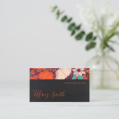 イラストレーション花柄 |レザー 名刺 (スタンド正面)