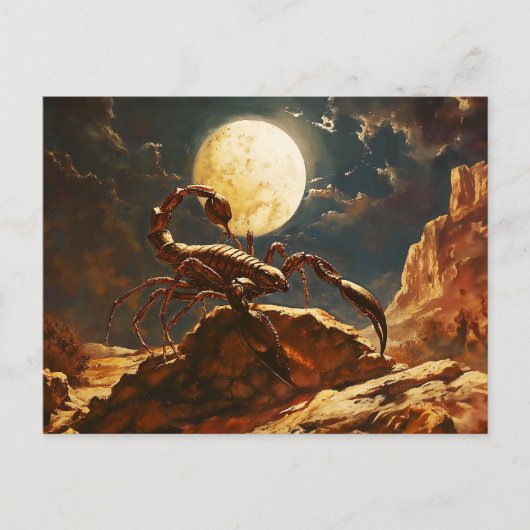 イラストレーション蠍座〔占星術の〕十二宮図標識 ポストカード (正面)