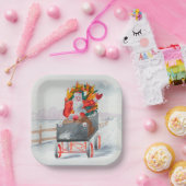 イラストレーション・オブ・サンタクランプホリデイ ペーパープレート (パーティー)