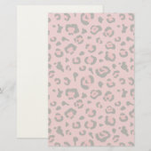 イラストレーション·オブ·レオパード·ピンク 便箋 (正面/裏面)