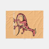 イラストレーション・オブ・ヴェロキラプトル。 フリースブランケット (正面(横))