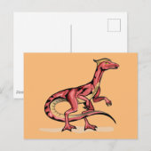 イラストレーション・オブ・ヴェロキラプトル。 ポストカード (正面/裏面)