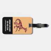 イラストレーション・オブ・ヴェロキラプトル。 ラゲッジタグ (裏面横)