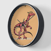 イラストレーション・オブ・ヴェロキラプトル。 壁時計 (傾斜)