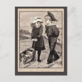 イラストレーション:チャイルドアンティークプライマー ポストカード (正面)