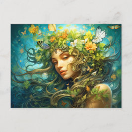 イラストレーション《星座》乙女座〔占星術の〕十二宮図標識 ポストカード