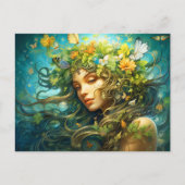 イラストレーション《星座》乙女座〔占星術の〕十二宮図標識 ポストカード (正面)