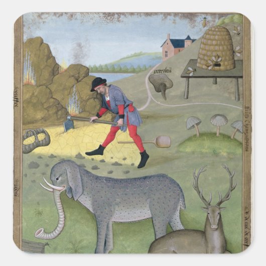 イラストレーション「書」よりシンプル スクエアシール (正面)