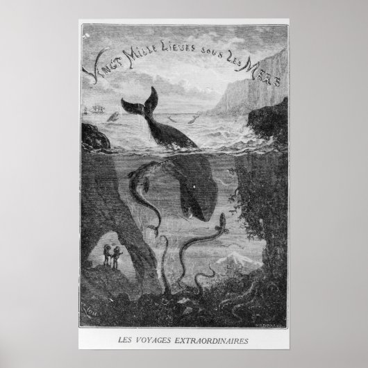 イラストレーション「海底二万リーグ」をカバー ポスター (正面)