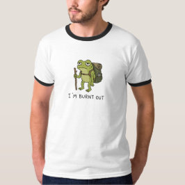 イラストレーション 焼け焦げたカエル 登山 Tシャツ