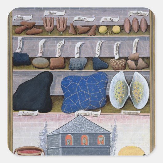 イラストレーション「薬シンプル書」 2 スクエアシール (正面)