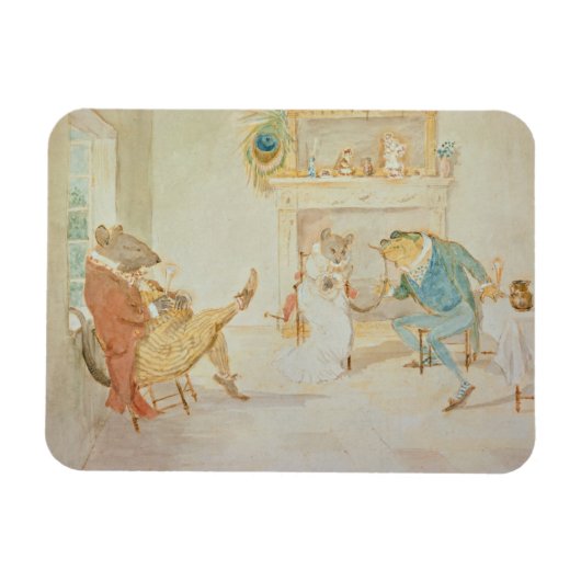 イラストレーション『蛙が森に行く』 マグネット (横)