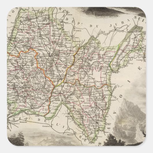 イラストレーション、風景 スクエアシール (正面)