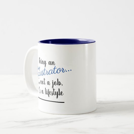 イラストレーターとは仕事のライフスタイル ツートーンマグカップ (正面左)