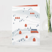 イラスト付きの冬の村 シーズンカード (正面)