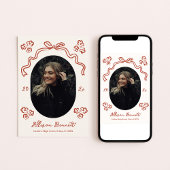 イラスト付きの卒業お知らせ 招待状