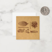 イラスト付きの松ぼっくり ヴィンテージ松ぼっくりアート ノートカード (正面/裏面インサイチュ)