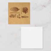 イラスト付きの松ぼっくり ヴィンテージ松ぼっくりアート ノートカード (正面/裏面)