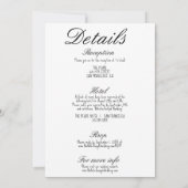 イラスト付きの遊び心あふれるオールインワンの楽しい結婚式 招待状 (裏面)