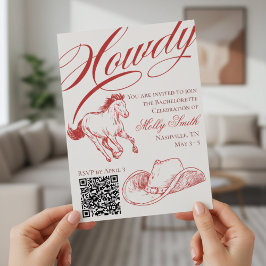 イラスト付きウェスタンレッドバチェロレッテの旅程 招待状