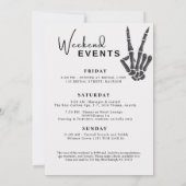 イラスト付きドクロ花嫁または死の花嫁の独身最後の夜 招待状 (裏面)