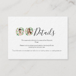 イラスト付きビーチウェディング ウェディング詳細カード エンクロージャーカード