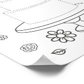 イラスト付き ウェディング カラーリング アクティビティ ケーキ ページ ポスター (角)