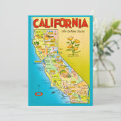 イラスト入りのカリフォルニア州の大きなポストカード（5x7） サンキューカード (スタンド正面)