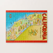 イラスト入りのカリフォルニア州 11x14 ジグソーパズル (横)